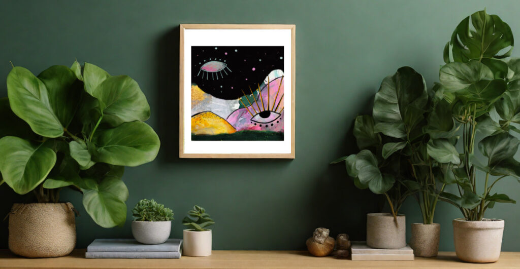 Illustration "Day and Night" von der Künstlerin VleoArt zeigt ein geschlossenes und ein offenes Auge
