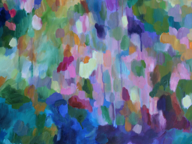 Detail_Abstraktes Ölmalerei bunt und impressionistisches Motiv mit dem Titel "Clearing" von der Künstlerin VleoArt 3