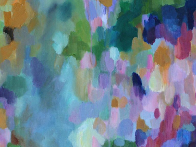 Detail_Abstraktes Ölmalerei bunt und impressionistisches Motiv mit dem Titel "Clearing" von der Künstlerin VleoArt 2