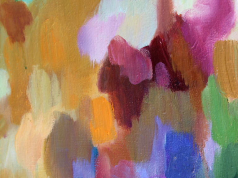 Detail_Abstraktes Ölmalerei bunt und impressionistisches Motiv mit dem Titel "Clearing" von der Künstlerin VleoArt 1