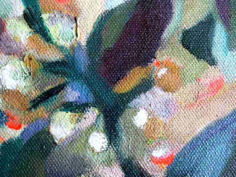 Detail Abstrakte Ölmalerei mit dem Titel "Flower" von der Künstlerin VleoArt. 2
