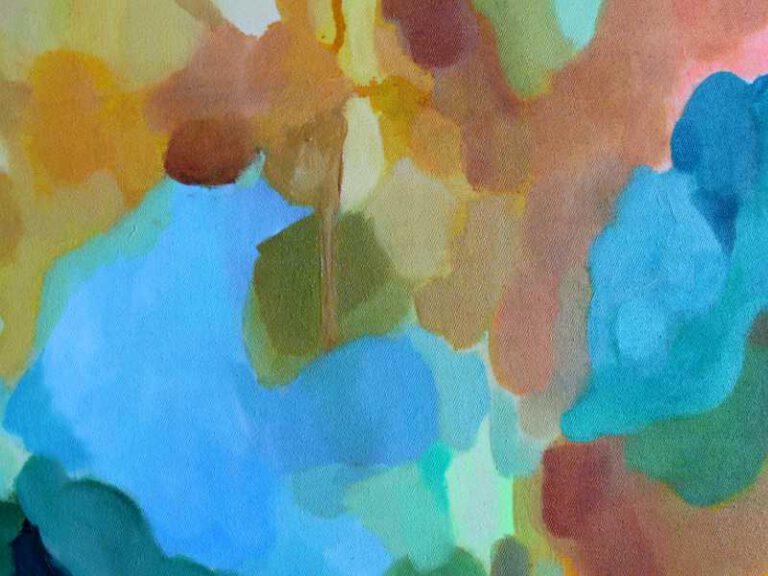 Detail_ Abstrakte Ölmalerei mit dem Titel "Forest" von der Künstlerin VleoArt.